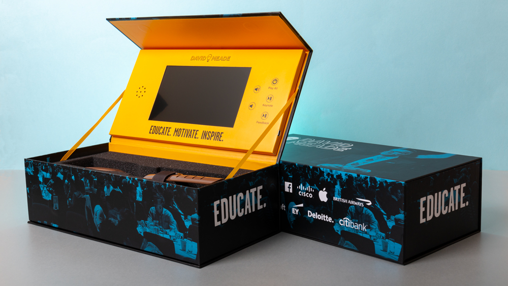 Custom sized Video Box with 7 inch screen, 5 media buttons & die cut foam insert