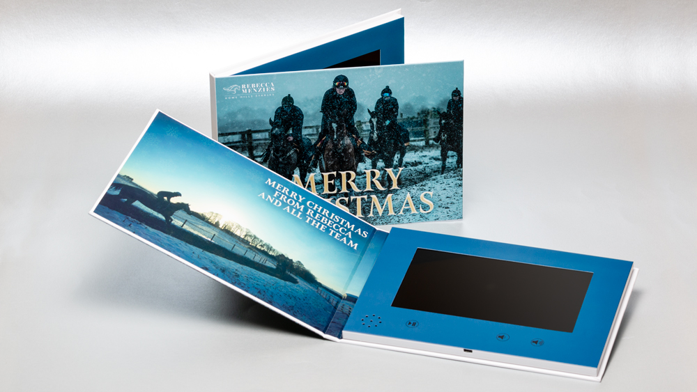 Christmas Card - A5 landscape hard back Video Brochure with 7 inch screen and 3 media buttons